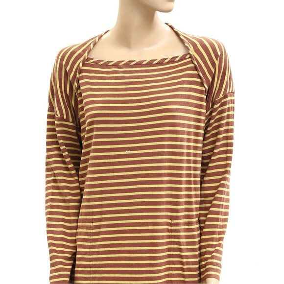 Free People Free Est Tivoli Maxi Dress Striped Printed Oversized Cotton S 283096 - Picture 5 of 7